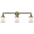 Canton 30" 3-Light Antique Brass Bath Light w/ Matte White Shade