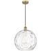 Athens 14" Brushed Brass Pendant w/ Clear Water Glass Shade
