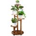 Arlmont & Co. Nathanil Round Corner Solid Wood Plant Stand Wood/Solid Wood in Brown | 34 H x 14 W x 14 D in | Wayfair