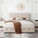 Red Barrel Studio® Queen bed, Tufted Storage bed, Platform Bed w/ Classic Headboard Wood & /Upholstered/Linen in Brown | Wayfair