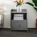 Latitude Run® 1 - Drawer Nightstand Wood in Gray | 23.41 H x 18.91 W x 15.61 D in | Wayfair CE4C3416DBA54FCD99A195797B37451C