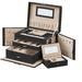 Latitude Run® 3 Layer Jewelry Box Wood/Velvet in Black/Brown | 6.9 H x 10.2 W x 7.2 D in | Wayfair 8A78A2BA94DE4A88937326387E4D9527