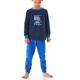 Schiesser Jungen Schlafanzug Set Pyjama warme Qualitäten Frottee-Fleece-Interlock-Größe 92 bis 140 Pyjamaset, dunkelblau_180012, 104