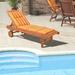 SalonMore 71 in Wood Lounge Bed Adjustable Backrest for Garden Lawn Patio Sunbed Original Color