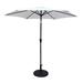 8.8 Feet Outdoor Aluminum Patio Umbrella Large Sun Umbrella with Sturdy Pole&Fade Resistant Canopy Market Umbrella with 42 pounds Round Resin Umbrella Base Push Button Tilt and Crank lift Cream