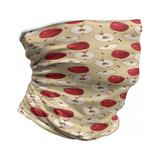 Apple Neck Gaiter Fresh Fruit Slices Pie Unisex Cream Red Beige by Ambesonne