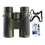 Zeiss 10x42 Terra ED Binoculars (Green) w/ Zeiss Harness & Cleaning Kit Bundle