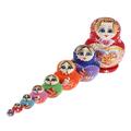 10pcs Lovely Handmade Wooden Russian Nesting Girl Dolls Matryoshka Decor Birthday Gifts