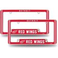 Detroit NHL Red Wings (Set of 2) Chrome Metal License Plate Frames with Bold Full Frame Design