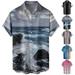 Mens Crewneck Shirts Stylish Retro Costume Plus Size Men