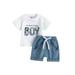 Genuiskids Toddler Baby Boys Mother s Day Clothes 0-3T Short Sleeve Cartoon Bear Print T-shirt Tops Elastic Waist Shorts Infant Summer Outfits 2Pcs Set