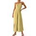 adviicd Womens Rompers And Jumpsuits Fashion Women s Floral Short Sleeve High Waist Wide Leg Pants Casual Loose Smocked Jumpsuit Romper Yellow M