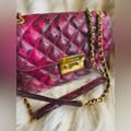 Michael Kors Bags | Authentic Michael Kors Sloan Pink Embossed Snake Print Quilted Adjustable Bag | Color: Pink | Size: 9.8” X 6.7” Approx.