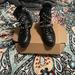 Zara Shoes | Black Combat Boots | Color: Black/Silver | Size: 6.5