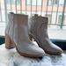 Nine West Shoes | Metallic Silver Genuine Leather Block Heel Nine West Booties Size 8 | Color: Silver/Tan | Size: 8