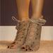 Jessica Simpson Shoes | Jessica Simpson Tilory Tan Lace Up Slingback Peep Toe Suede Heels | Color: Tan | Size: 6.5