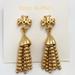 Tory Burch Jewelry | Auth New Stunning Tory Burch Roxanne Small Tassel Drop Earrings With Dust Bag | Color: Gold | Size: Os