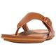 Fitflop Women's Gracie Rubber-Buckle Leather Toe-Post Sandals Flat, Light Tan, 4 UK