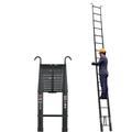 6.2M Extension Attic Ladder Telescopic with Hooks Steps Aluminim 20.3ft Extend 330lbs Max Capacity Mutil Purpose Straght Ladders Safe for Roof Office Home Household Daily Loft Lighweight Portable
