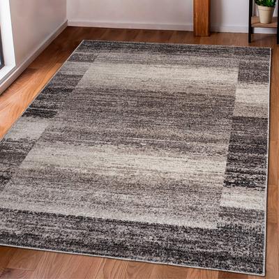 Teppich MY HOME "Beldre" Gr. 6, braun, B:200cm H:9mm L:300cm, Kunstfaser, Teppiche, mit besonders weichem Flor, Kurzflor, modernes Design, mit Bordüre Image