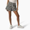 Dickies Women's Zebra Regular Fit Print Shorts, 5" - Black/white Size L (FRR06)