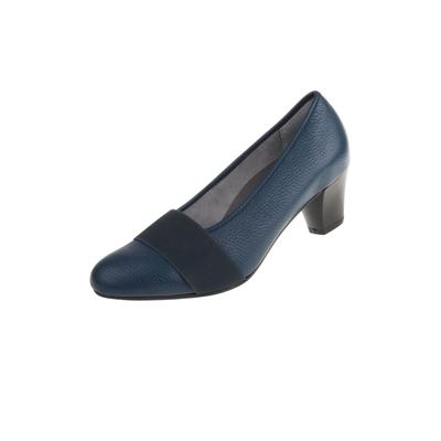 Pumps NATURAL FEET "Janine", Damen, Gr. 36, blau (dunkelblau), Leder, feminin, Schuhe, aus echtem Hirschleder