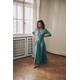 Blue Green Linen Maxi Dress, Summer Wrap Plus Size Dress For Women, Long With Pockets, Clothing