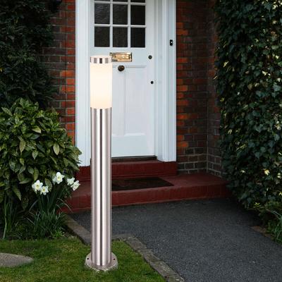 Etc-shop - Außenstehlampe Garten Wegelampe Edelstahl silber Sockelleuchte Außen Standleuchte Säule