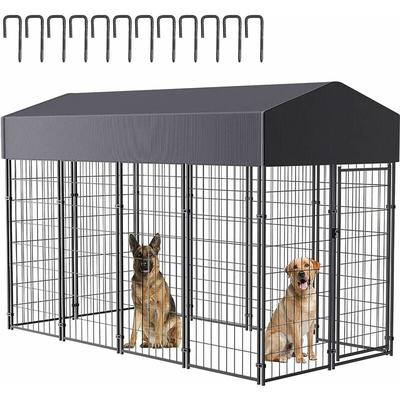 Hundezwinger draußen große Hunde Hundekäfig Hundehütte 249x120x165 cm Hundehaus Zwinger mit Dach Image