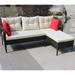 2-Pieces Outdoor Patio Furniture Sets for 2-3, Wicker Rattan Sectional Conversation Set with 2 Seat Cushions & 3 Back Cushions