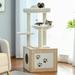 PAWZ Road Cat Tree with Litter Box Enclosure Modern Cat Tower with Hidden litter Box Furniture Cat Scratching Posts for All Indoor Cats Beige