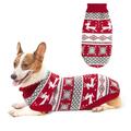 ZIFEIPET Dog Christmas Sweater Cute Reindeer Snowflake Knit Sweater Pet Holiday Cloth Soft Warm Turtleneck Knitwear for Cats and Small Dogs