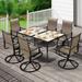 DWVO Patio Dining Set 7-Piece Outdoor Patio Furniture Dining Set Including 59 Rectangular Patio Dining Table and 6 Swivel Dining Chairs Outdoor Dining Set Ideal for Patio Lawn Garden Porch