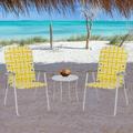SalonMore Patio Chair Set 2 Pack Outdoor Beach Chair Camping Chair Yellow
