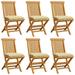 Dcenta 6 Piece Folding Patio Chairs with Cushion Teak Wood Outdoor Dining Chair Set for Garden Backyard Balcony 18.5 x 23.6 x 35 Inches (W x D x H)