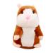 Talking Hamster Plush Toy Repeat What You Say funny children Stuffed Toys Talking Plush Interactive Toys for Birthday Gift Kids Early Learning Light Brown USB