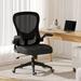 Inbox Zero Ergonomic Polyurethane Task Chair Upholstered in Gray/Black/Brown | 39.78 H x 23.62 W x 20.07 D in | Wayfair