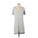 Soma Casual Dress - Shift Scoop Neck Short sleeves: Gray Dresses - Women's Size X-Small