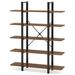 17 Stories 70.7" H x 47.24" W x 12.59" D Shelving Unit Wood/Wire/Metal in Black | 70.07 H x 47.24 W x 12.59 D in | Wayfair