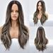 DOPI Hair Long Parted Curly Wigs Dyed Medium Gradient Women s For Women Wigs wig