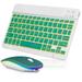 UX030 Lightweight Keyboard and Mouse with Background RGB Light Multi Device slim Rechargeable Keyboard Bluetooth 5.1 and 2.4GHz Stable Connection Keyboard for Lava Z2 Max