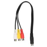 Video Cable S Video 4 Pin Male To 3RCA Female Cord Red Yellow White Plug And Play Explosion Proof For TV