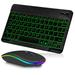 UX030 Lightweight Keyboard and Mouse with Background RGB Light Multi Device slim Rechargeable Keyboard Bluetooth 5.1 and 2.4GHz Stable Connection Keyboard for Lenovo Tab 7 Essential