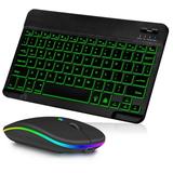 UX030 Lightweight Keyboard and Mouse with Background RGB Light Multi Device slim Rechargeable Keyboard Bluetooth 5.1 and 2.4GHz Stable Connection Keyboard for BLU M8L 2022