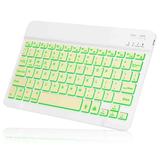 UX030 Lightweight Ergonomic Keyboard with Background RGB Light Multi Device slim Rechargeable Keyboard Bluetooth 5.1 and 2.4GHz Stable Connection Keyboard for Apple iPad Air (2020)