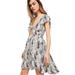 Free People Dresses | Free People Miss Right Ivory Floral Rayon Keyhole Cut Out Mini Dress Small | Color: Blue/Purple | Size: S