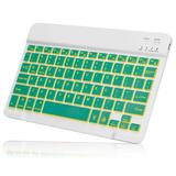 UX030 Lightweight Ergonomic Keyboard with Background RGB Light Multi Device slim Rechargeable Keyboard Bluetooth 5.1 and 2.4GHz Stable Connection Keyboard for Microsoft Surface Duo 2