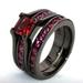 Kayannuo Valentines Day Gifts Christmas Clearance Couple Ring Wood Grain Titanium Steel Heart Three Layer Ring Ring Set