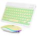 UX030 Lightweight Keyboard and Mouse with Background RGB Light Multi Device slim Rechargeable Keyboard Bluetooth 5.1 and 2.4GHz Stable Connection Keyboard for T-Mobile REVVL 6 Pro