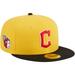 Men's New Era Yellow/Black Cleveland Guardians Grilled 59FIFTY Fitted Hat